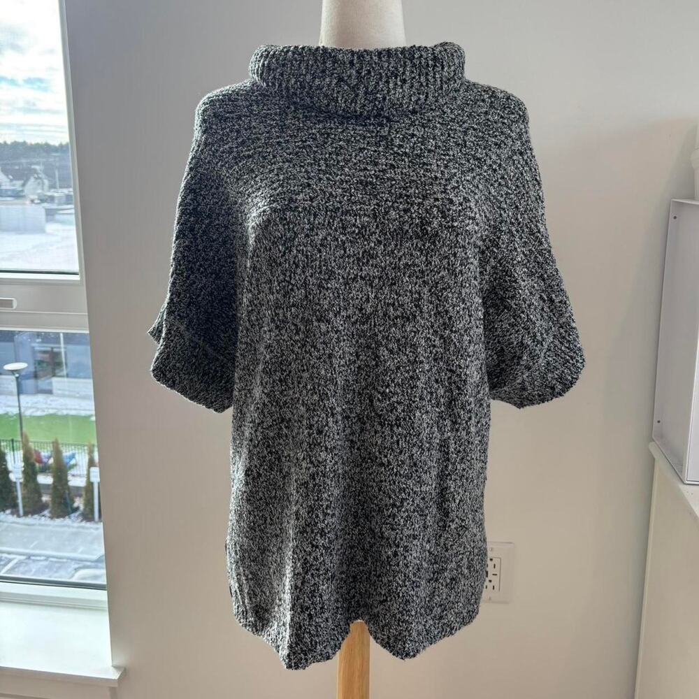 Coldwater Creek Gray Textured Cowl Neck Sweater, Elbow Length Sleeve Sz XXL NWT